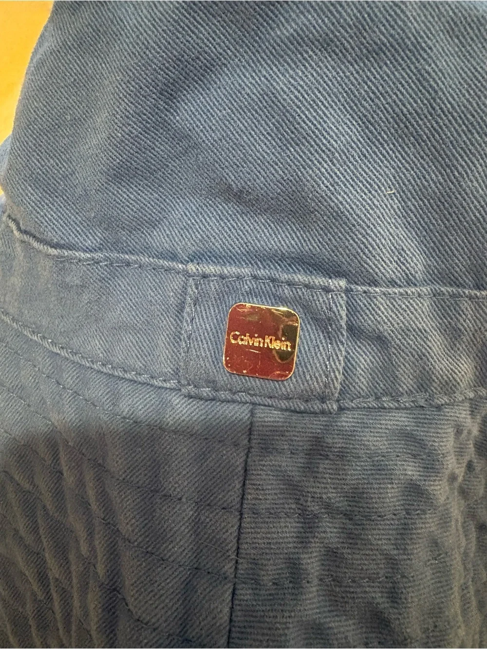 Calvin Klein Navy Blue Bucket Hat with Logo Plaque